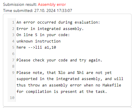 assembly error